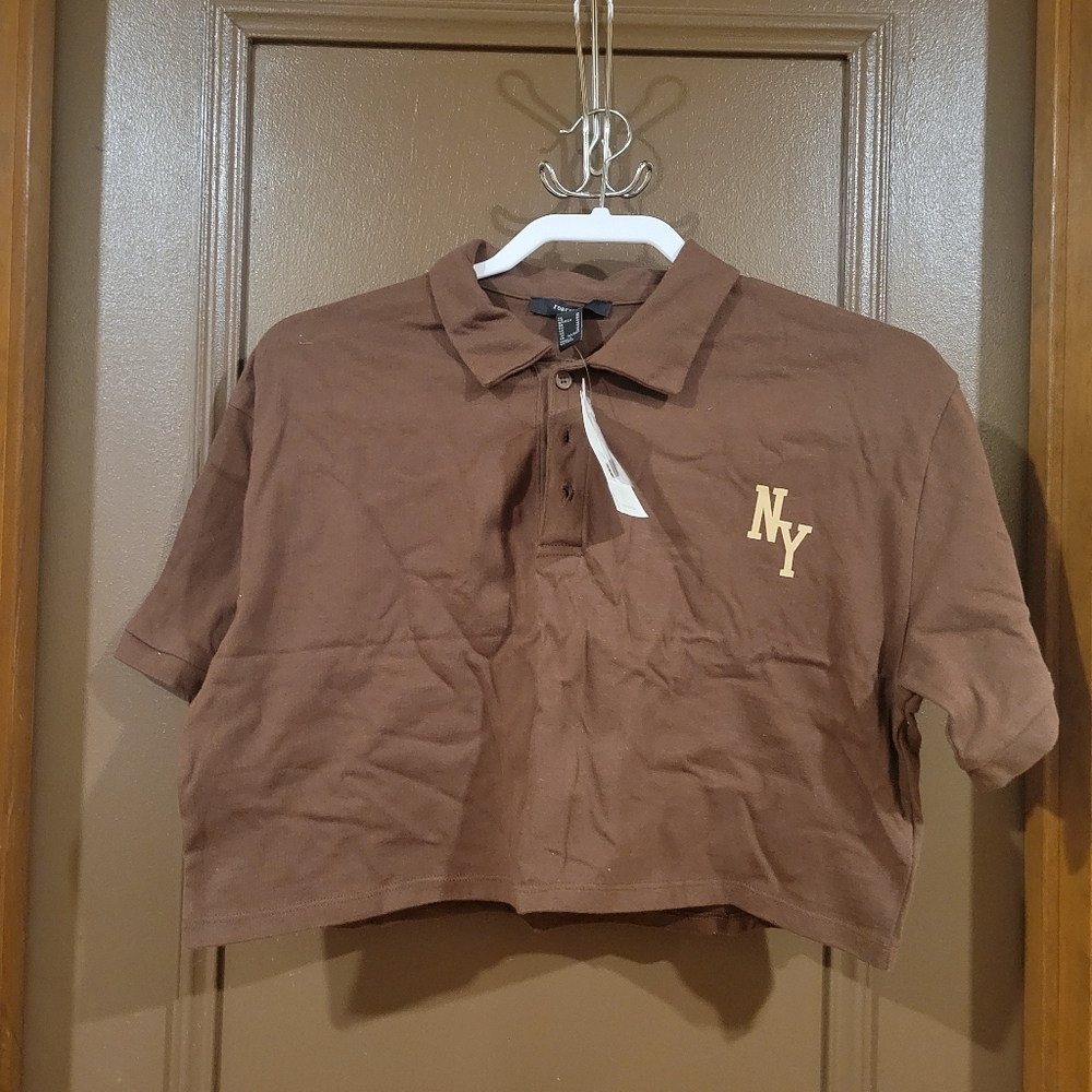 Forever 21 Brown Crop Top Polo